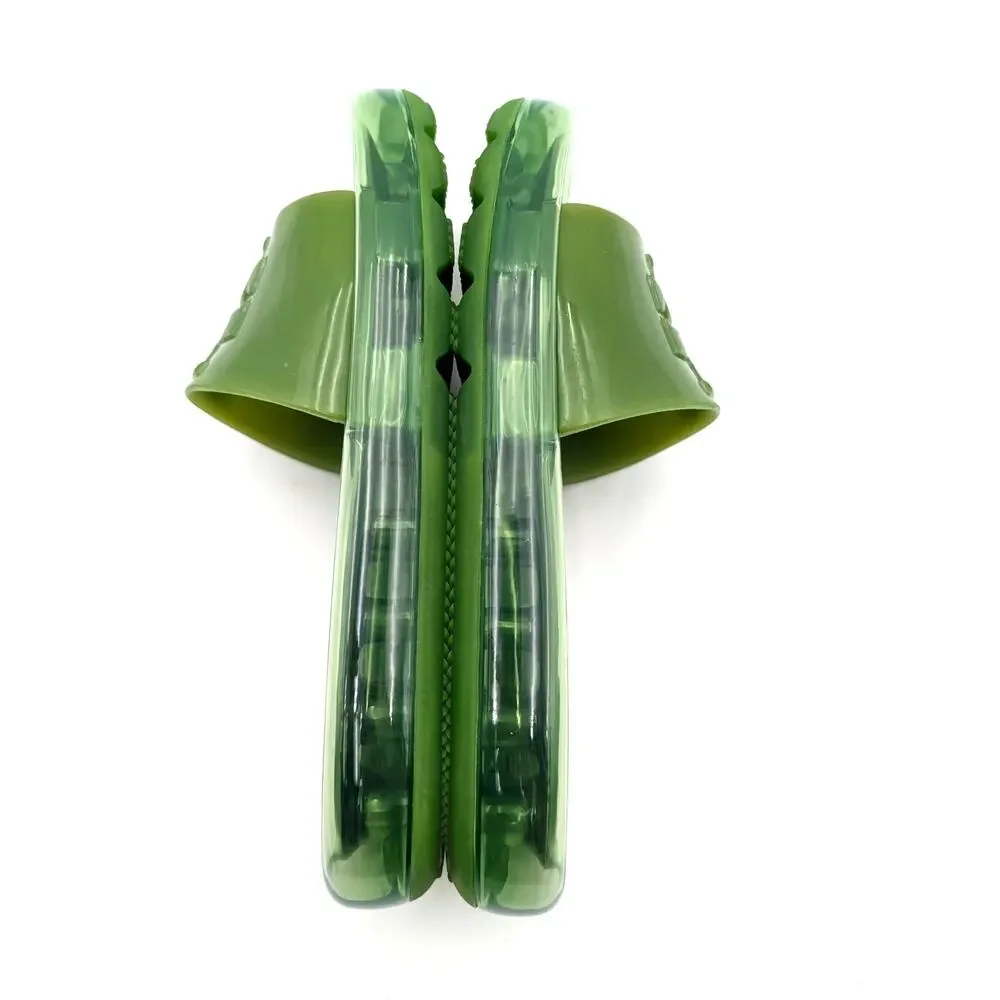 Tory Burch Bubble Jelly Double T Sport Slide Sandal Peridot Size US5M EU35